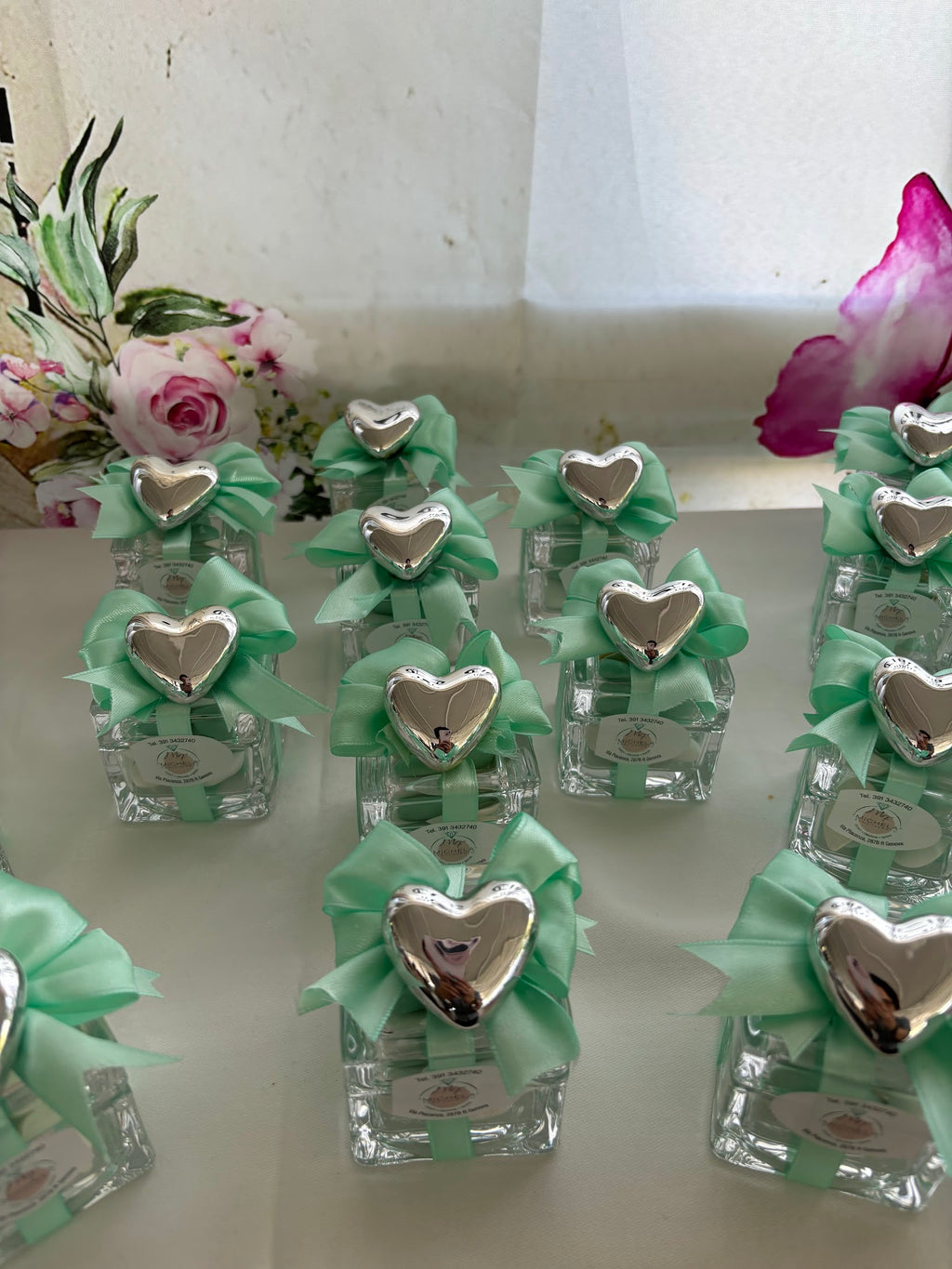 Scatola crystal con calamita cuore argento